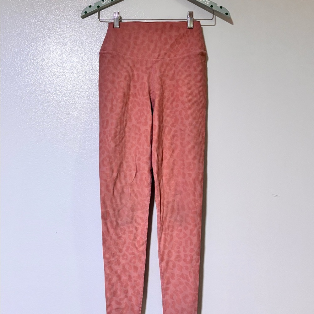 Pink Lily Coral Leopard Print High-Waist Leggings